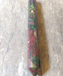 Alternative view of Natural Crystals: Cut & Polished Bloodstone Vogel Wand (Approx 14x2cm)