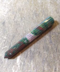 Natural Crystals: Cut & Polished Bloodstone Vogel Wand (Approx 14x2cm)