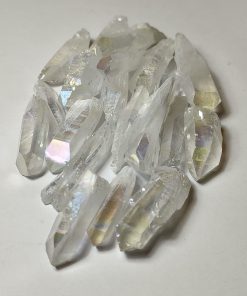 Genuine Crystal: Angel Aura Points (Quartz Infuse with Silver & Platinum) (Approx 3x.8cm)