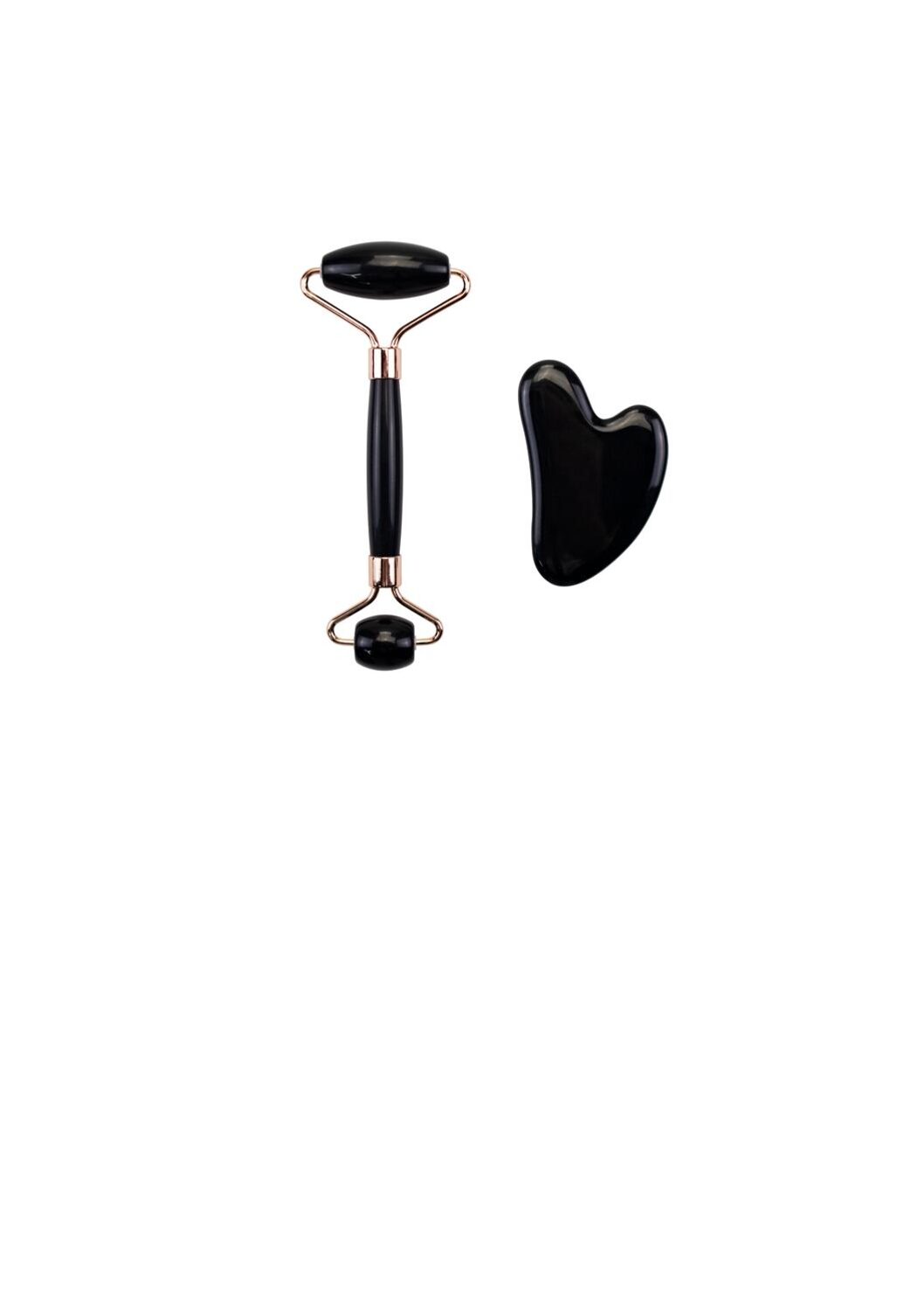 Beauty Tools: Black Obsidian Facial Roller & Gua Sha (sold individually or as set)