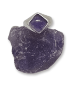 Amethyst Diamond Shaped Ring | 925 Sterling Silver