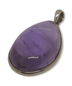 Amethyst Large Teardrop Bezel Set Pendant | 925 Sterling Silver