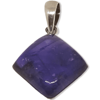 Amethyst Phantom Diamond Shaped Pendant | Sterling Silver