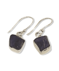 Amethyst Raw Bezel Set Earrings | 925 Sterling Silver
