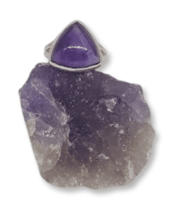 Amethyst Trillion Ring | 925 Sterling Silver
