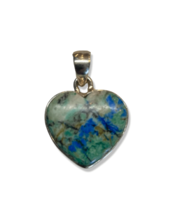 Azurite Cabuchon Heart Pendant