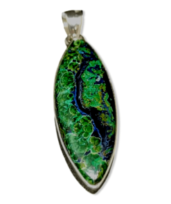 Azurite Malachite Marquise Pendant