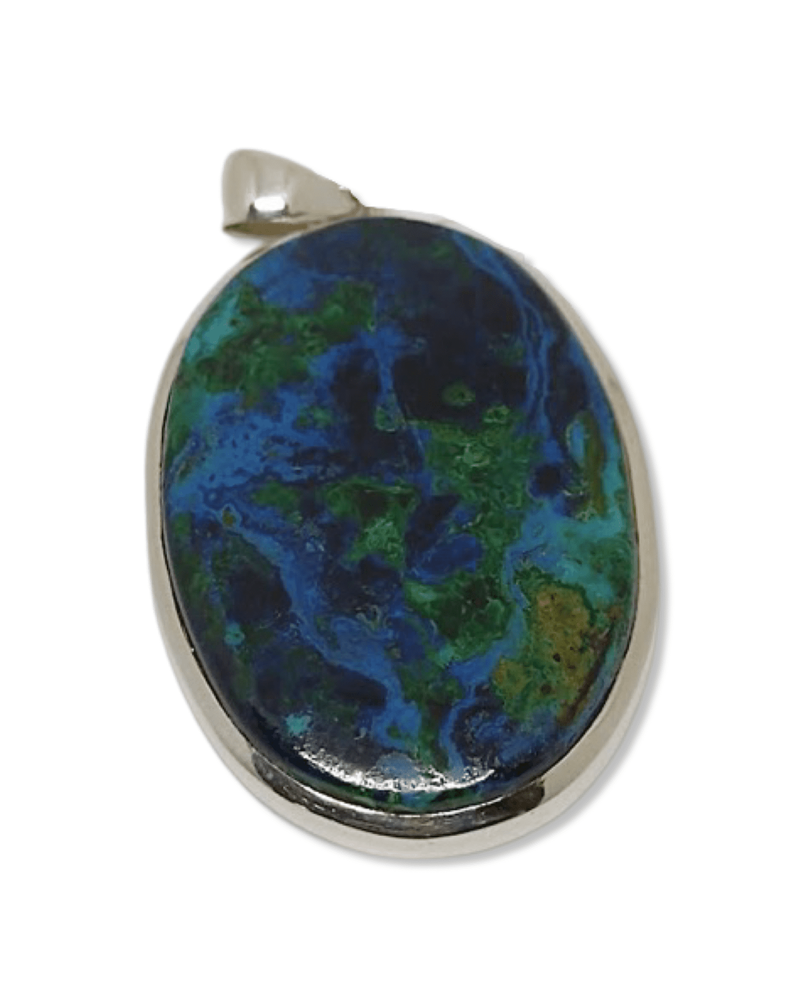 Azurite Malachite Large Oval Pendant