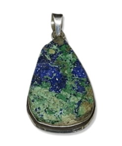 Azurite Raw Druzy Teardrop Pendant