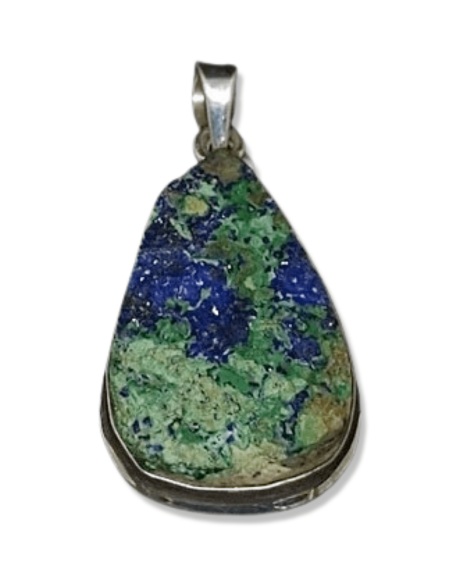 Azurite Raw Druzy Teardrop Pendant