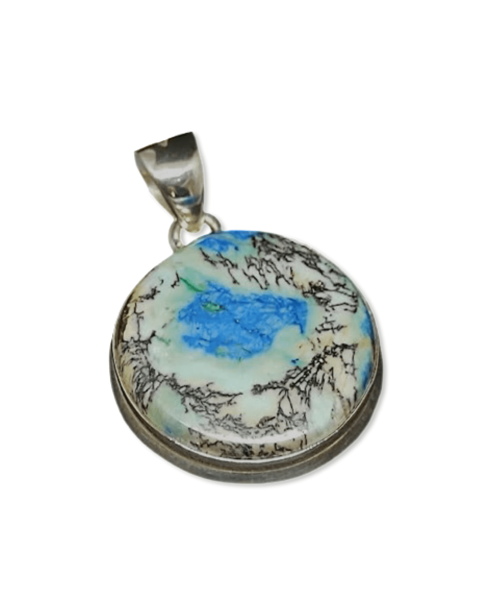 Azurite Round Cabuchon Pendant