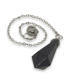 Crystal Pendulum Black Onyx Faceted Hexagonal Teardrop