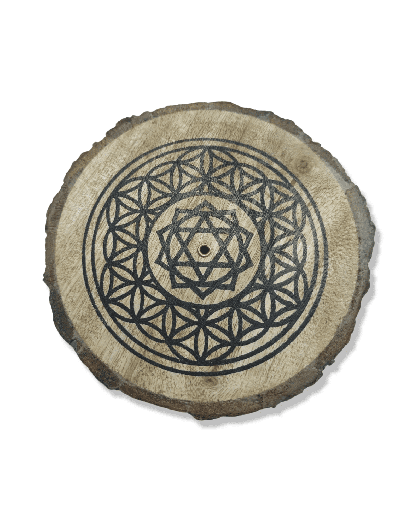 Wooden Incense Holder - Sacred Geometry