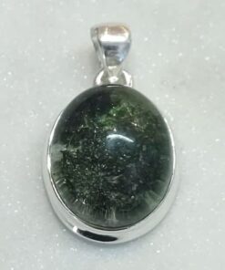 Lodolite Cabuchon Oval Bezel Set Pendant