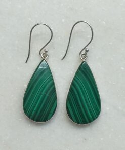 Malachite Cab Teardrop Earrings