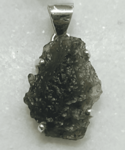 Moldavite Raw Natural Claw Set Pendant
