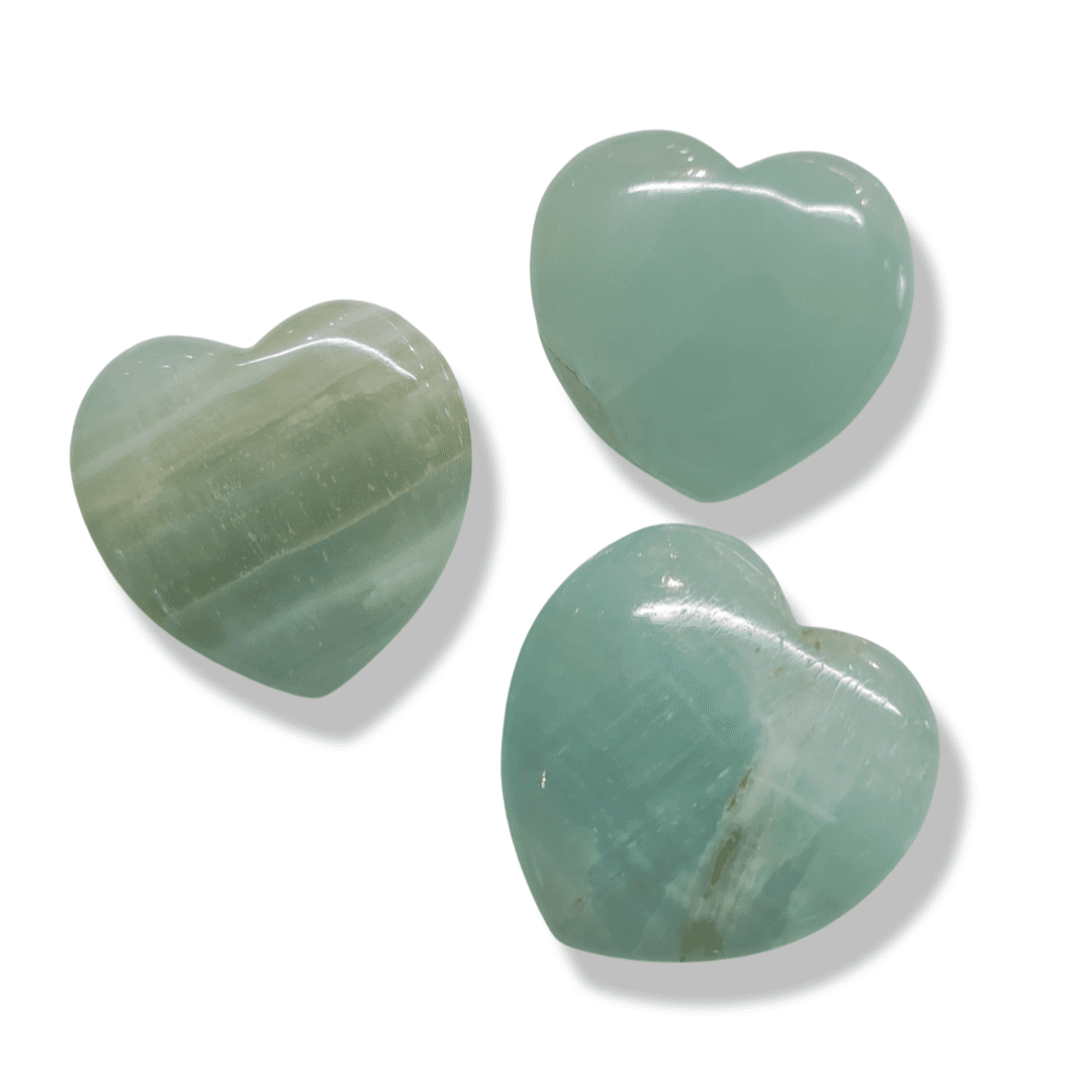 Pistachio Calcite Puff Heart