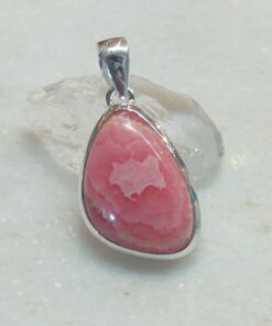 Rhodochrosite Cab Irregular Teardrop  Pendant