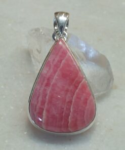 Rhodochrosite Cab Teardrop  Pendant
