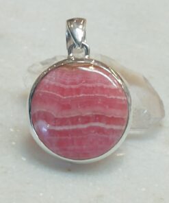 Rhodochrosite Cab Round  Pendant