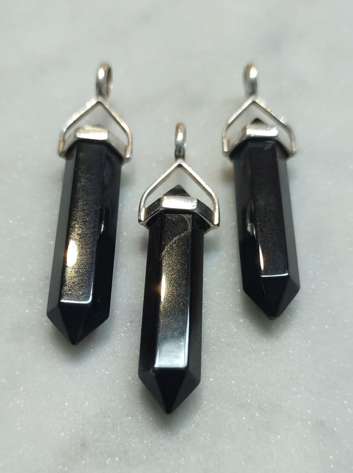 Blue Tiger Eye | Hawks Eye 925 Sterling Silver Double Terminated Pendant