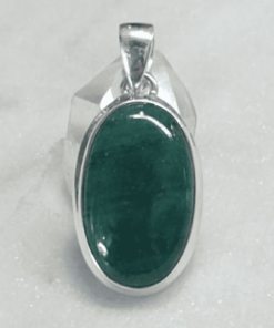 Green Aventurine Oval Bezel Set Pendant | 925 Sterling Silver
