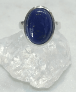 Lapis Lazuli Cabuchon Oval Simple Band Ring s7.5