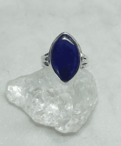 Lapis Lazuli Cabuchon Marquise Split Band Ring s9