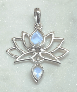 Amethyst  Faceted Teardrop Lotus Multi Stone Pendant | 925 Sterling Silver