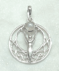 Moonstone Moon Goddess Pendant | 925 Sterling Silver