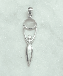 Rose Quartz Oval Goddess Pendant | 925 Sterling Silver