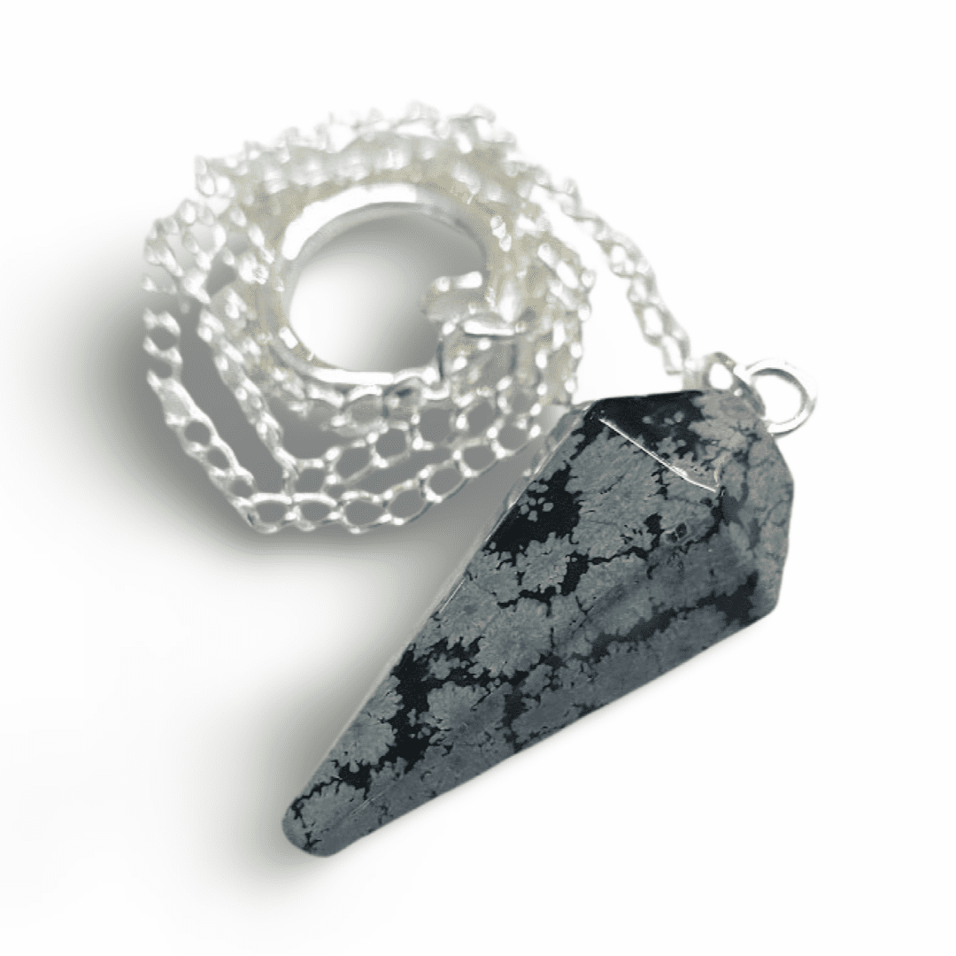 Crystal Pendulum Snowflake Obsidian Classic