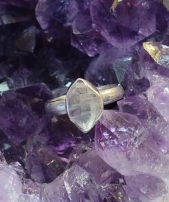 Herkimer Diamond Raw Bezel Set Ring s7.5