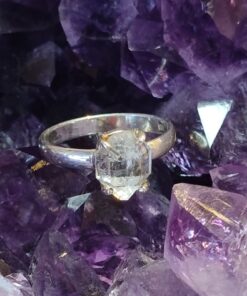 Herkimer Diamond Claw Set Ring -  s8.5