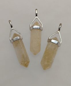 Citrine Double Terminated Pendant | 925 Sterling Silver (Short)
