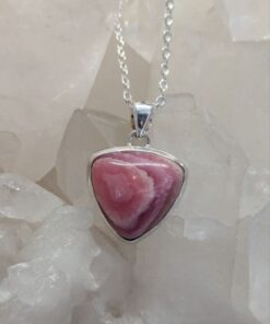 Rhodochrosite Cab Trillion Pendant