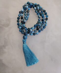 Mala Beads: Blue Apatite