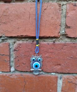 Evil Eye: Owl Blue Braid Hanger