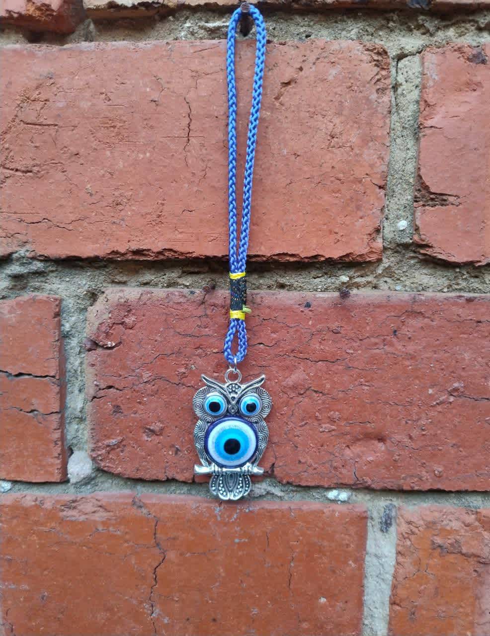 Evil Eye: Owl Blue Braid Hanger