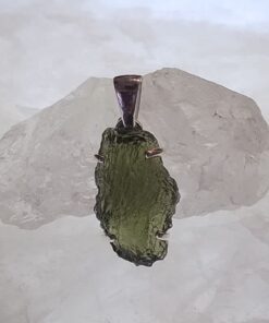 Moldavite Raw Organic Pendant Claw Set