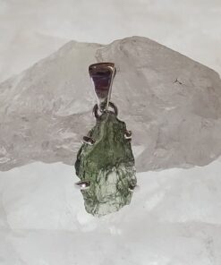 Moldavite Raw Organic Pendant Claw Set