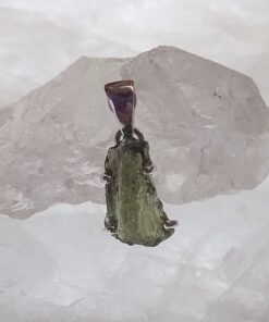 Moldavite Raw Organic Pendant Claw Set