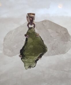 Moldavite Raw Organic Pendant Claw Set