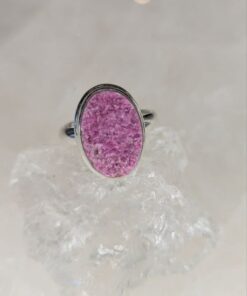 Cobaltian Calcite Druzy Oval Ring s7