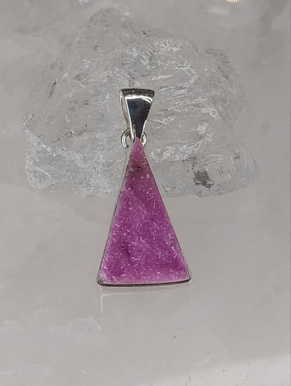 Cobaltian Calcite Druzy Trillion Pendant