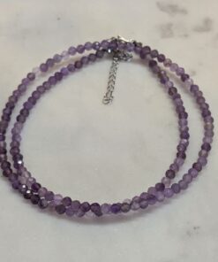Amethyst Crystal Beaded Necklace