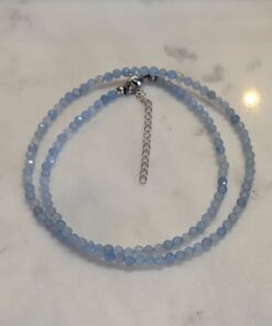 Aquamarine Crystal Beaded Necklace