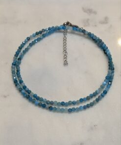 Blue Apatite Crystal Beaded Necklace