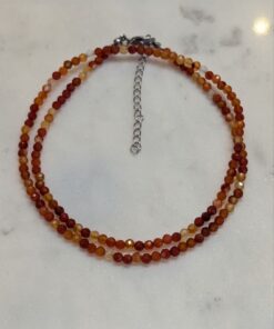 Carnelian Crystal Beaded Necklace