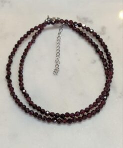 Garnet Crystal Beaded Necklace